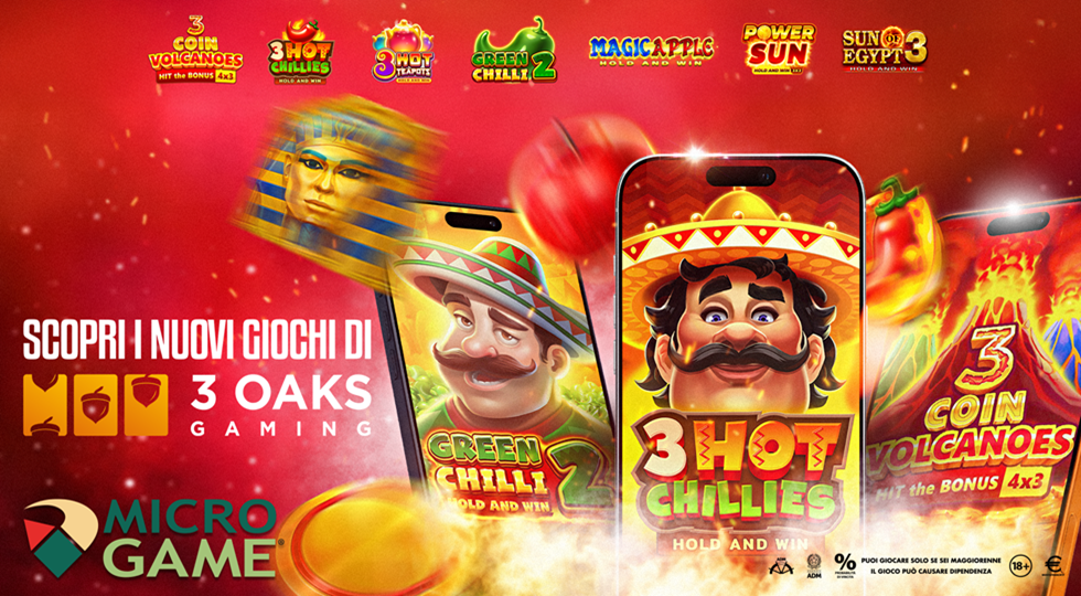 Microgame: partnership con 3 Oaks Gaming per ampliare i contenuti di casinò online