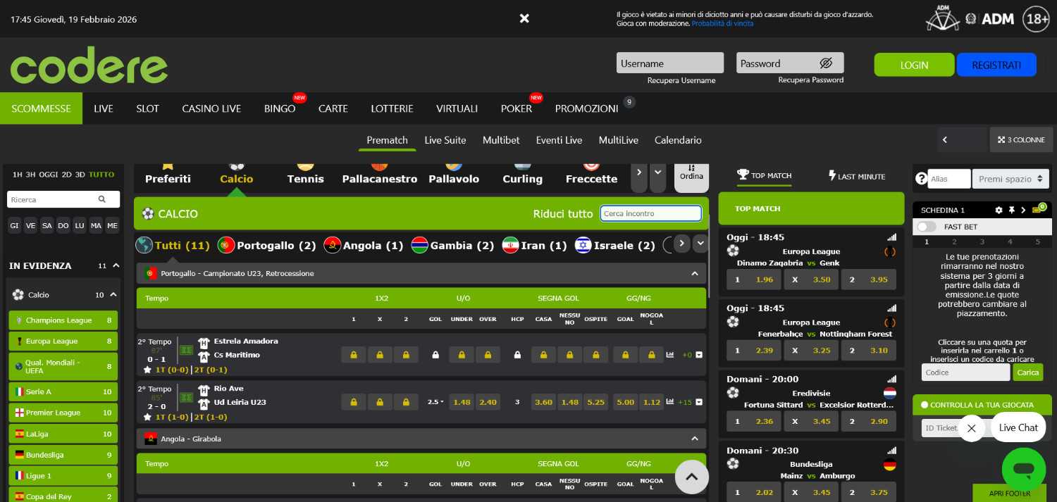 Siti scommesse italiani: Codere