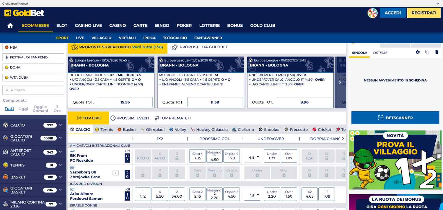 Migliori Siti Scommesse: GoldBet