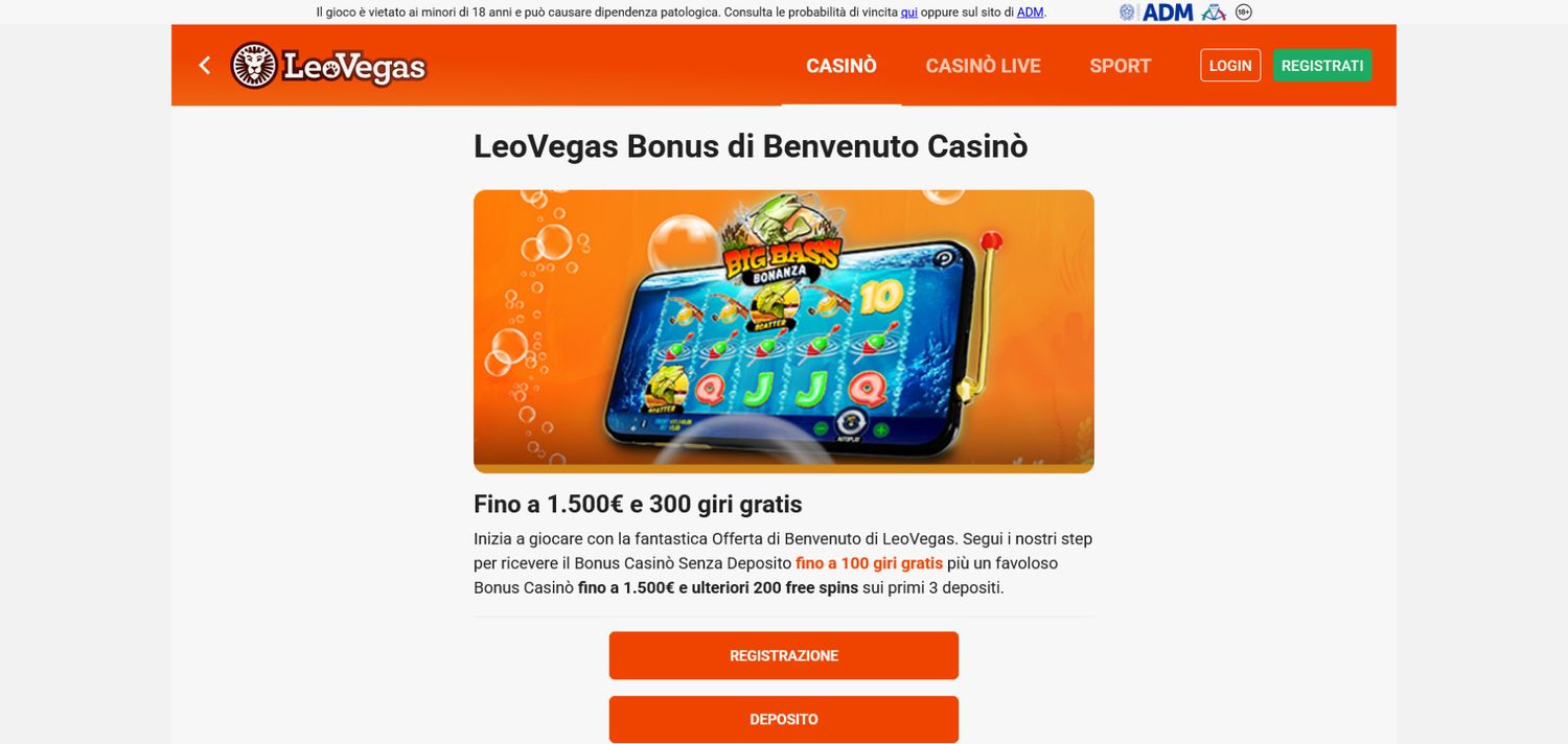 Migliori promozioni casino: LeoVegas