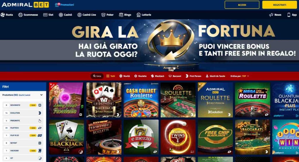 Admiralbet è una piattaforma innovativa che molti considerano direttamente un crypto casino per via della sua struttura tecncologica