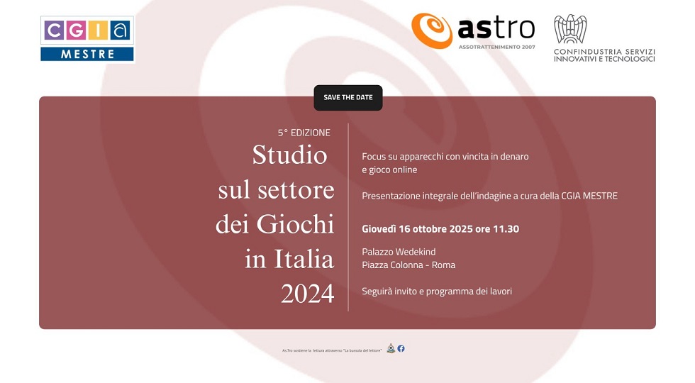 I numeri del gioco pubblico, il 16 ottobre la presentazione dello studio della Cgia Mestre