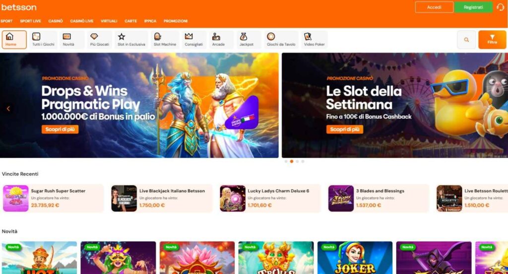 Betsoon presenta un'interfaccia pulita e facile da utilizzare