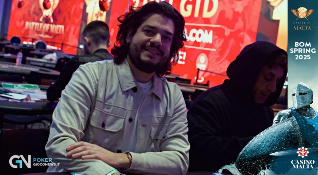 Flaviano Cammisuli un finale super e monster chip lead al Day2 del Battle of Malta 2025