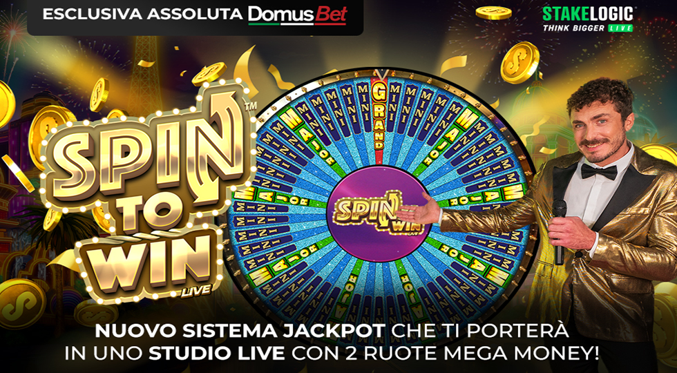 Domusbet lancia Jackpot SpinToWin firmato Stakelogic