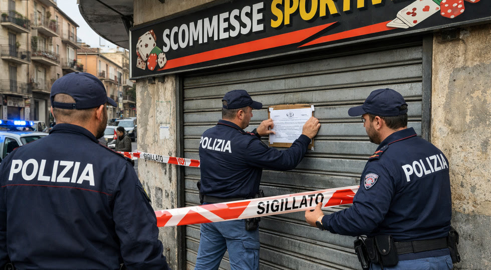 Chiuso per una settimana un centro scommesse a Catania: troppi pregiudicati tra i clienti