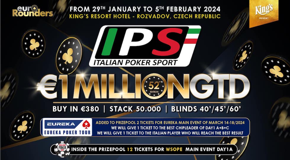 IPS 1 million Gtd al via il 29 gennaio e in palio c’è l’Eureka Poker Tour Rozvadov