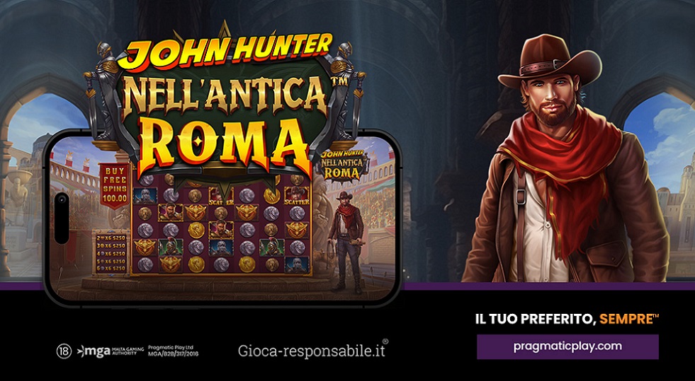 Pragmatic Play conquista la capitale con John Hunter nell’antica Roma