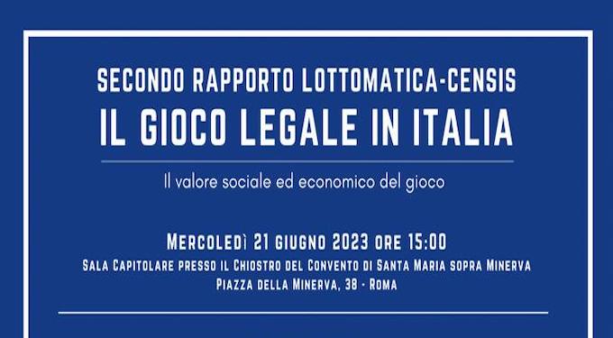 ‘Il Gioco legale in Italia’: mercoledì 21 giugno la presentazione del rapporto Lottomatica-Censis
