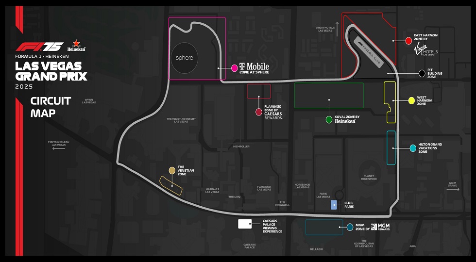 Las Vegas, Caesars Entertainment ancora partner del Gp di Formula 1