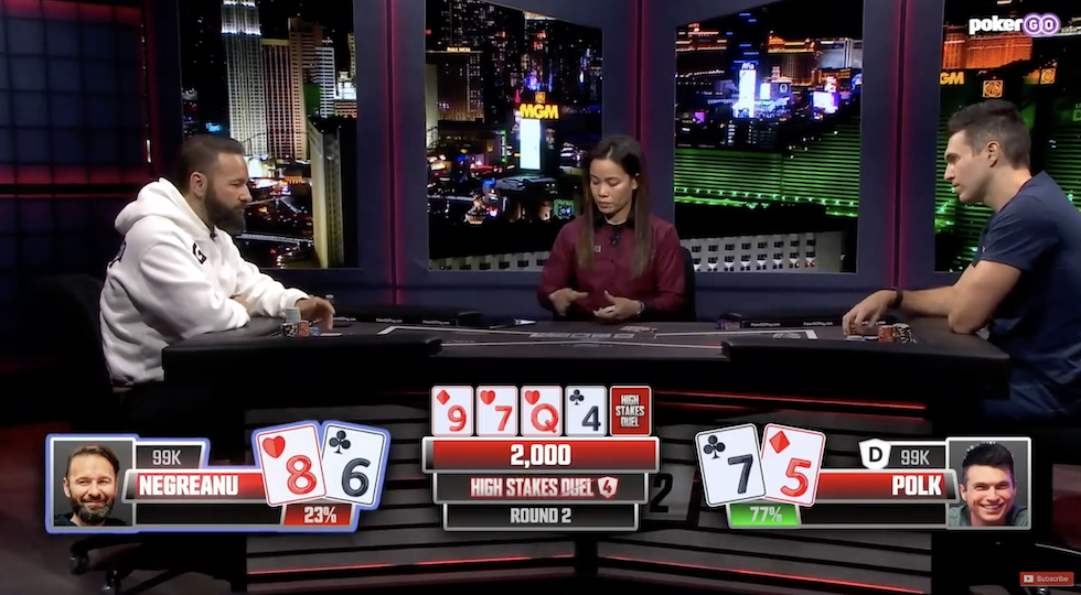 High Stakes Duel IV, Negreanu recupera e batte Polk nel primo round