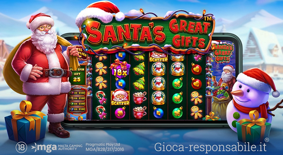 Pragmatic Play, moltiplicatori unici con Santa’s Great Gifts
