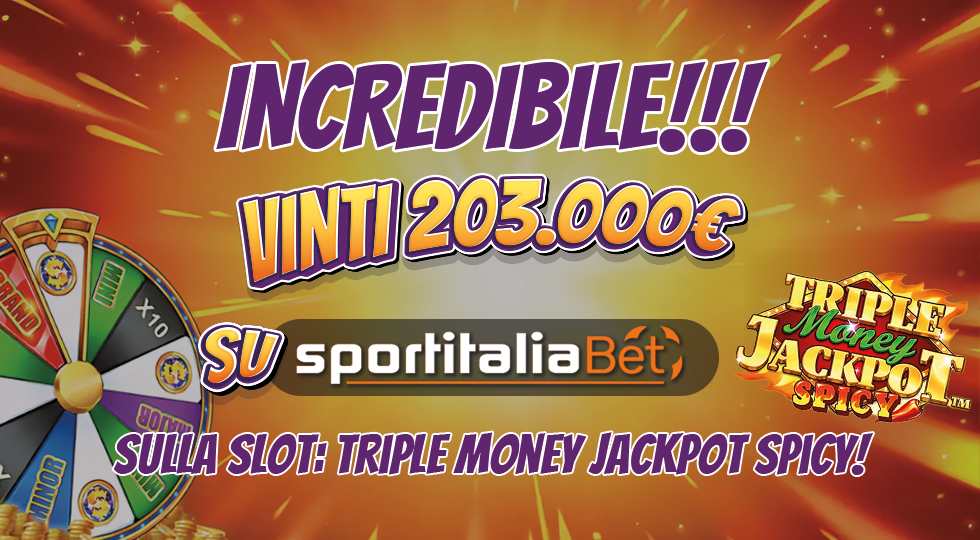 SportItaliaBet casinò: un’incredibile vincita di 203.000 euro con una slot machine