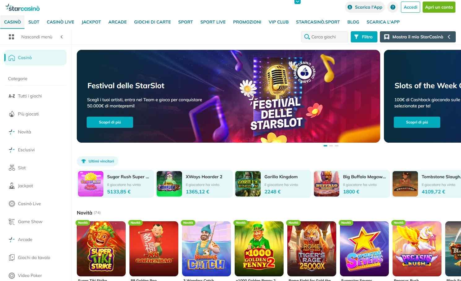 Migliori casino PayPal: StarCasinò