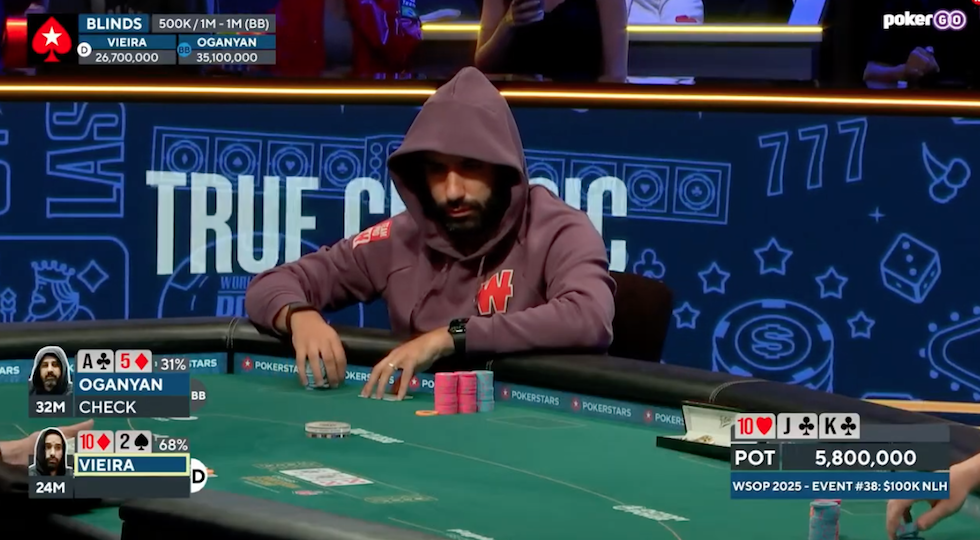 Wsop 2025: il replay del final table dell’High Roller vinto da Joao Viera