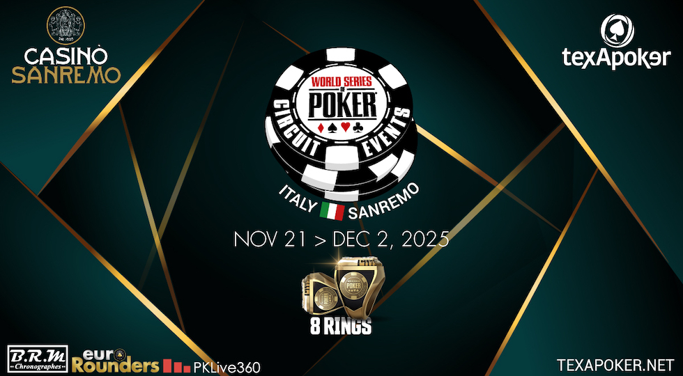 Le Wsop tornano a Sanremo dal 21 novembre con 8 Ring Circuit in palio