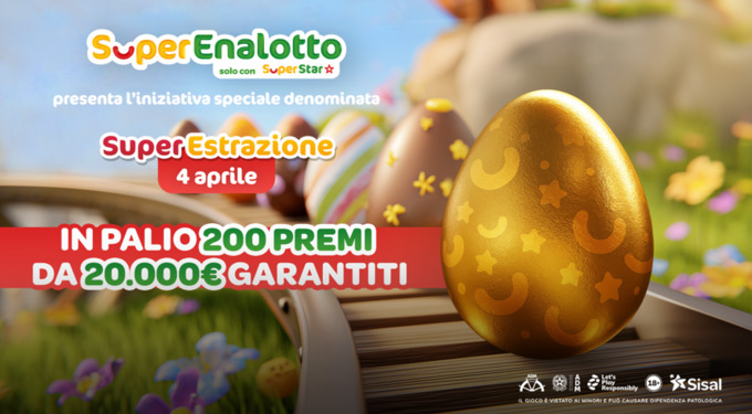 SuperEnalotto SuperStar: il 4 aprile una ‘SuperEstrazione’ con 200 premi