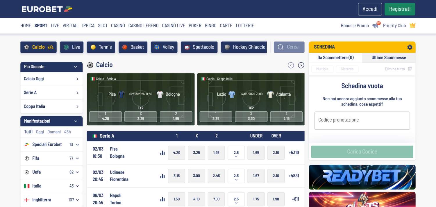 Migliori nuovi siti scommesse: Eurobet