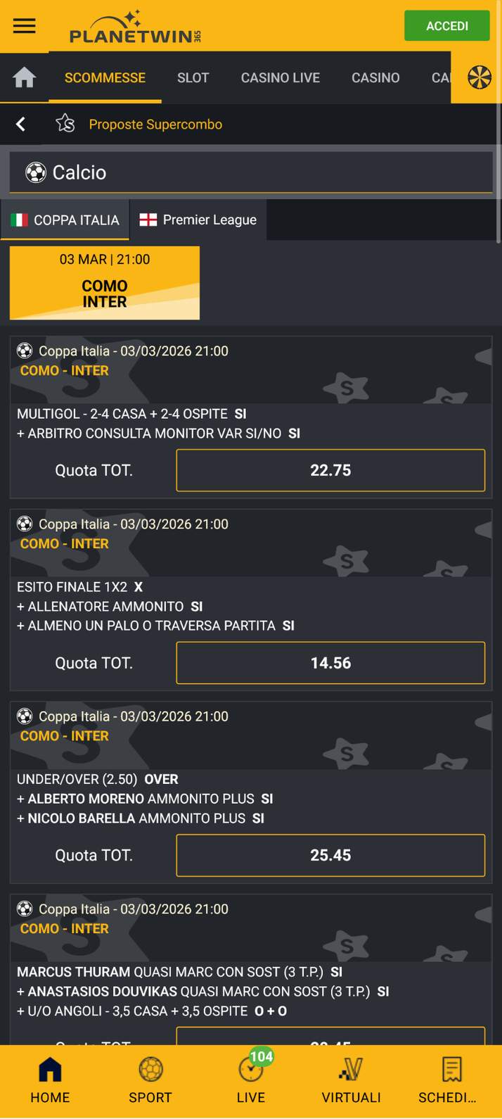 Top app scommesse con funzioni avanzate: PlanetWin365