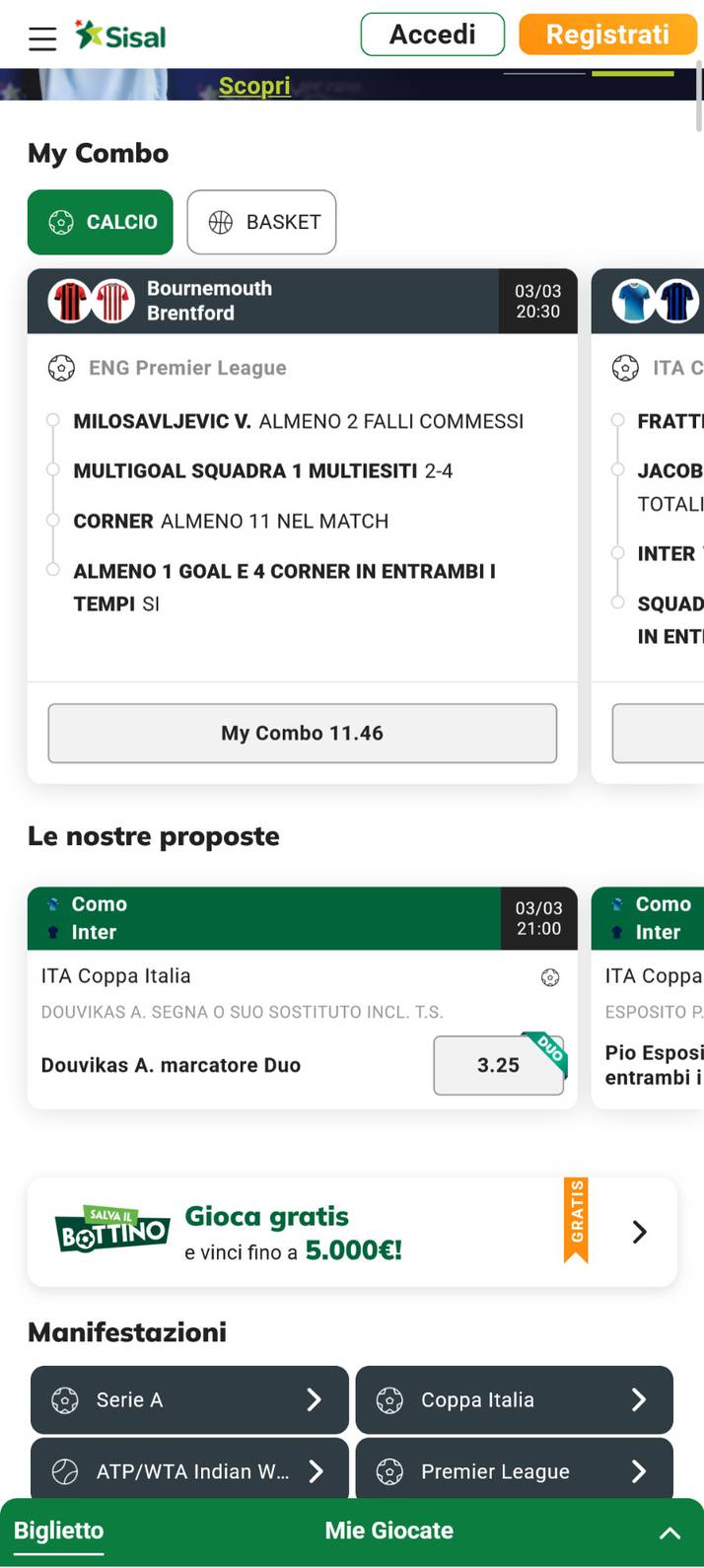 Top app scommesse ADM: Sisal Matchpoint