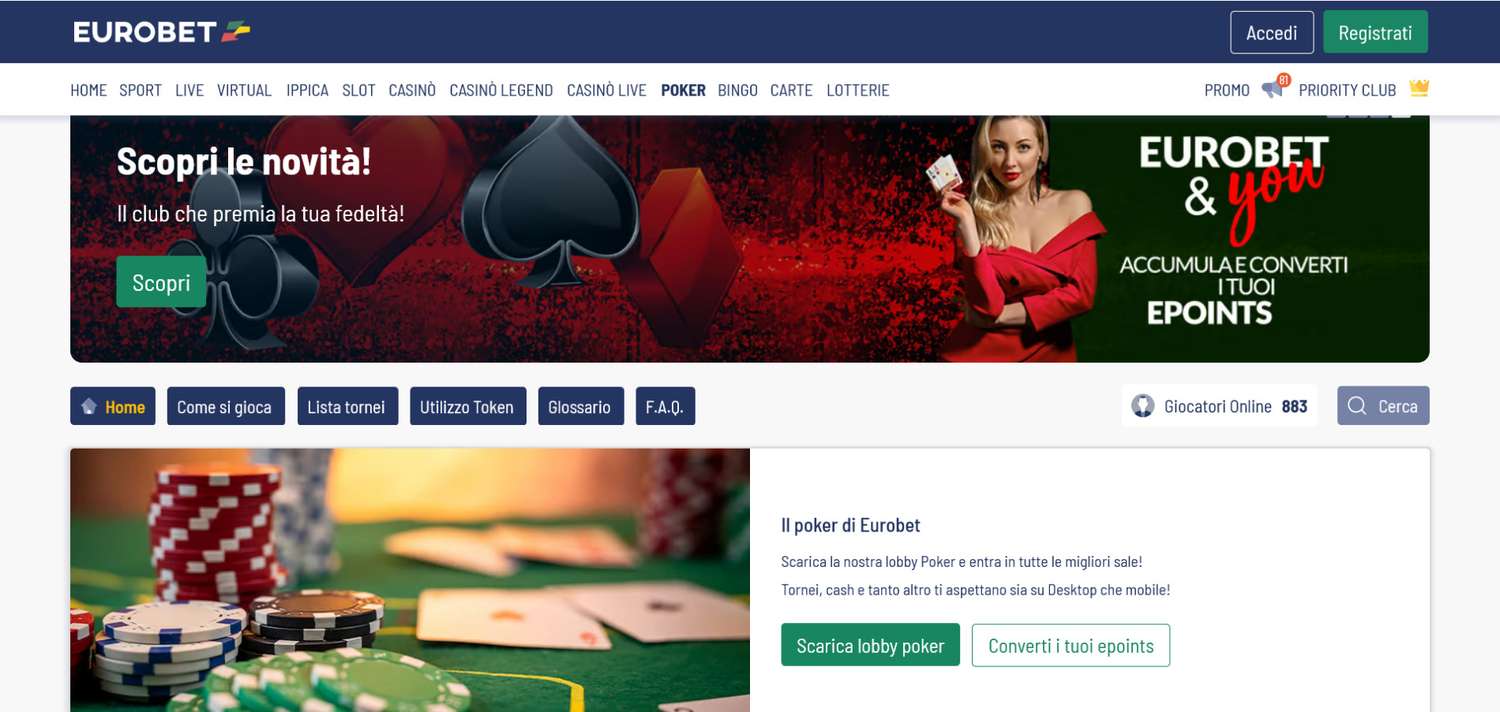 Poker room italiane migliori: Eurobet
