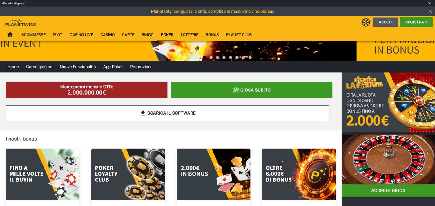 Siti poker online: PlanetWin365