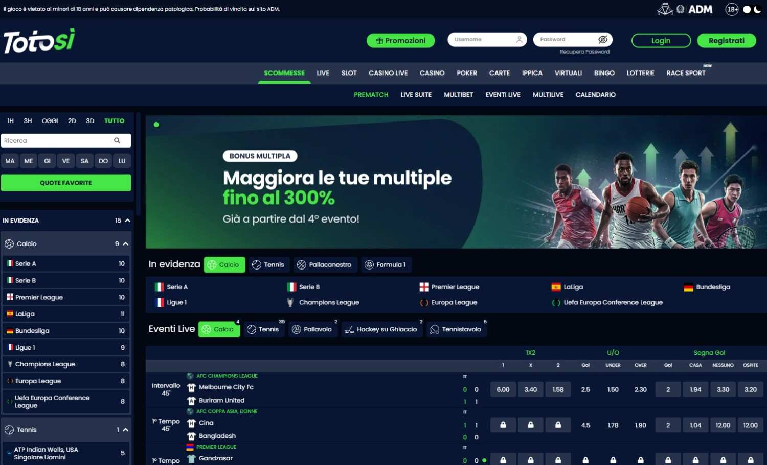 Totosi è un operatore con una piattaforma decisamente user friendly e per questo particolarmente intuitiva