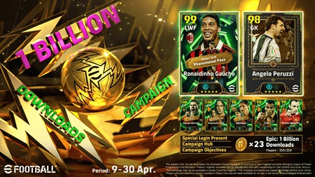 Konami: eFootball oltre il miliardo di download, e arriva Ronaldinho