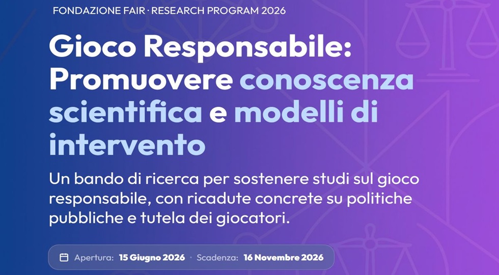 Fondazione Fair lancia il suo primo bando di ricerca sul gioco responsabile