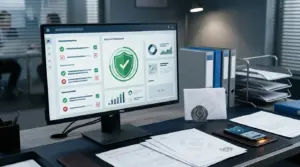 Computer and licensing documents representing updated certification rules for online gambling advertising